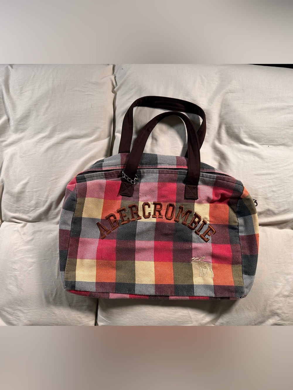 Abercrombie & Fitch Plaid Retro Y2K Mallcore Vintage Duffle Bag Cottagecore Chic